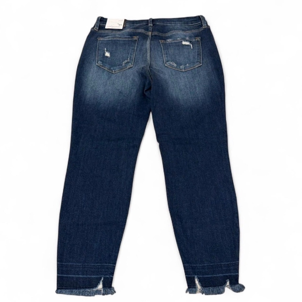 KanCan Sophia High Rise Ankle Skinny Women 15/31 Frayed Raw Hem Casual Dark Wash - Picture 4 of 8